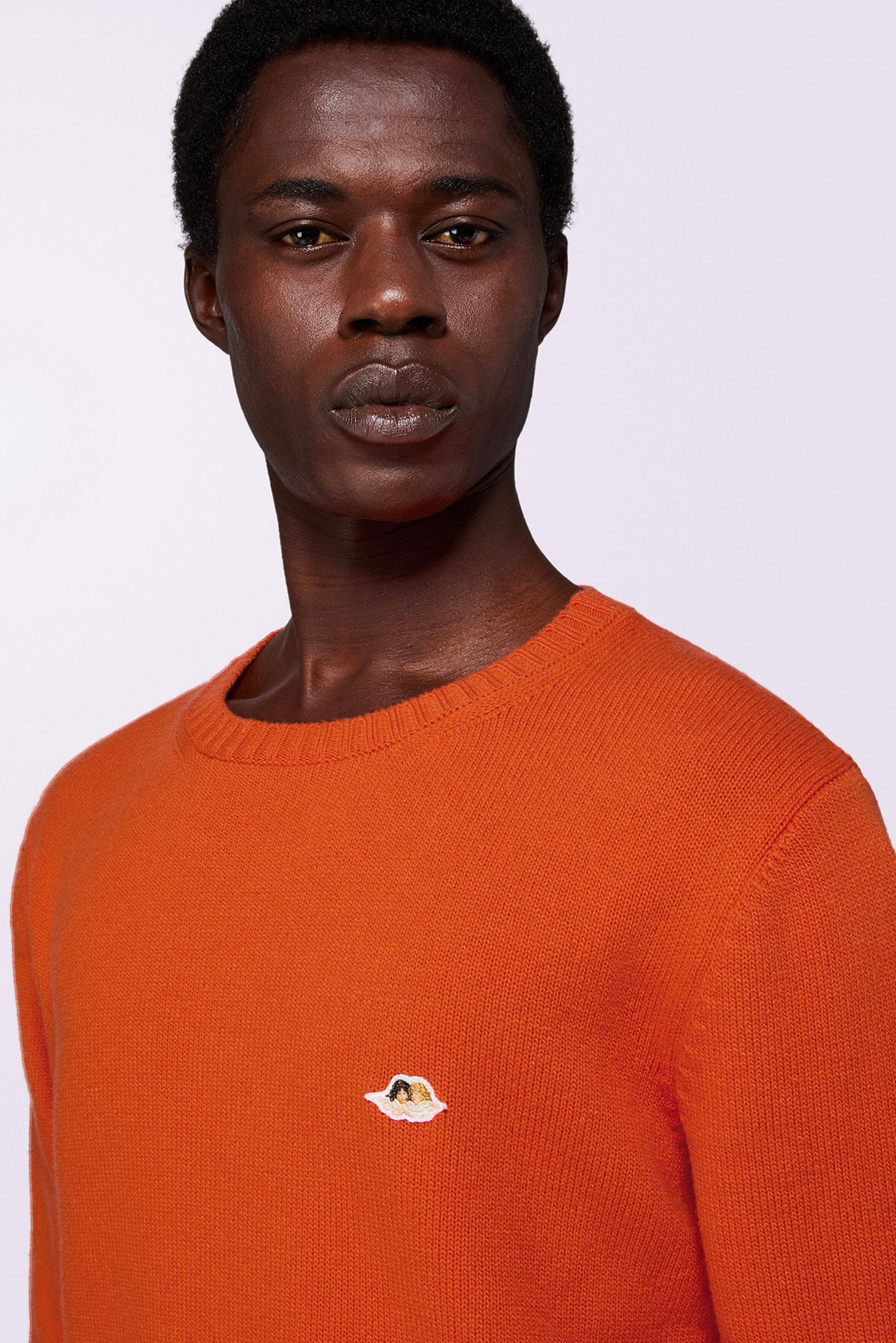 Angels Patch Knit Jumper Orange